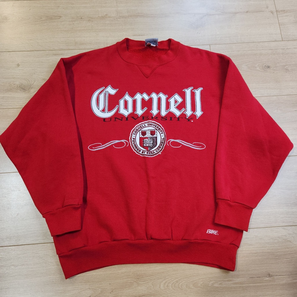 Vintage Cornell Big Red Sweatshirt Mens Large Red NCAA Basketball Bike USA